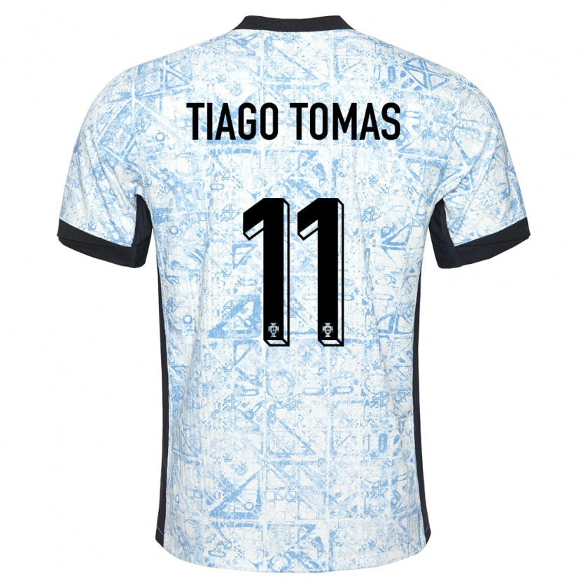 Danxen Men Portugal Tiago Tomás #11 Cream Blue Away Jersey 24-26 T-Shirt