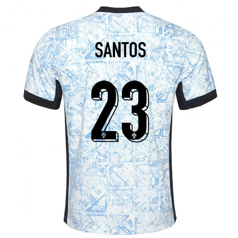 Danxen Men Portugal Leandro Santos #23 Cream Blue Away Jersey 24-26 T-Shirt