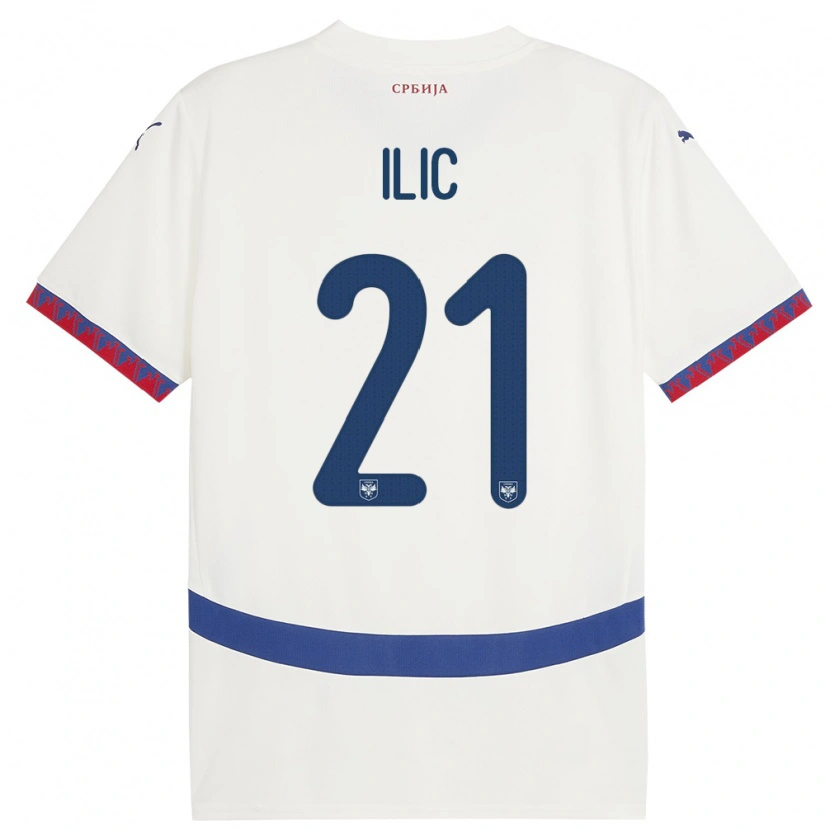 Danxen Men Serbia Veljko Ilic #21 White Away Jersey 24-26 T-Shirt