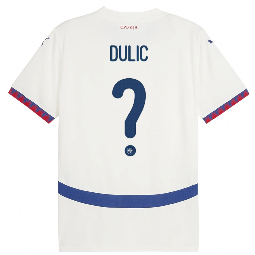 Danxen Men Serbia Marin Dulic #0 White Away Jersey 24-26 T-Shirt