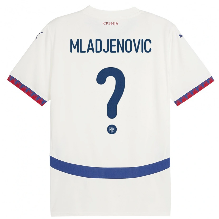 Danxen Men Serbia Uros Mladjenovic #0 White Away Jersey 24-26 T-Shirt