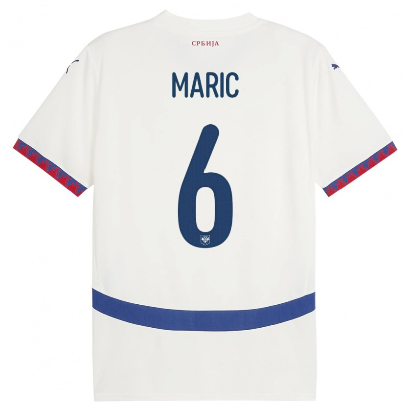 Danxen Men Serbia Andrew Maric #6 White Away Jersey 24-26 T-Shirt