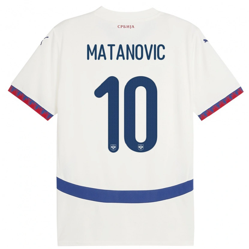 Danxen Men Serbia Ognjen Matanovic #10 White Away Jersey 24-26 T-Shirt