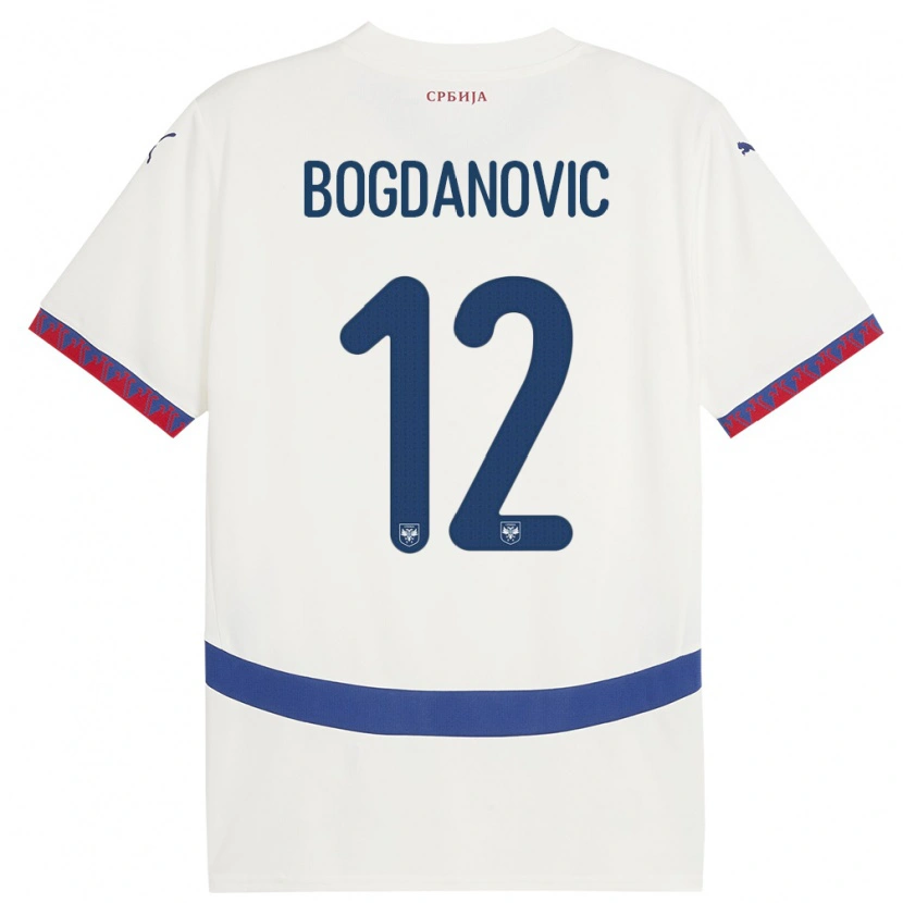 Danxen Men Serbia Bogdan Bogdanovic #12 White Away Jersey 24-26 T-Shirt