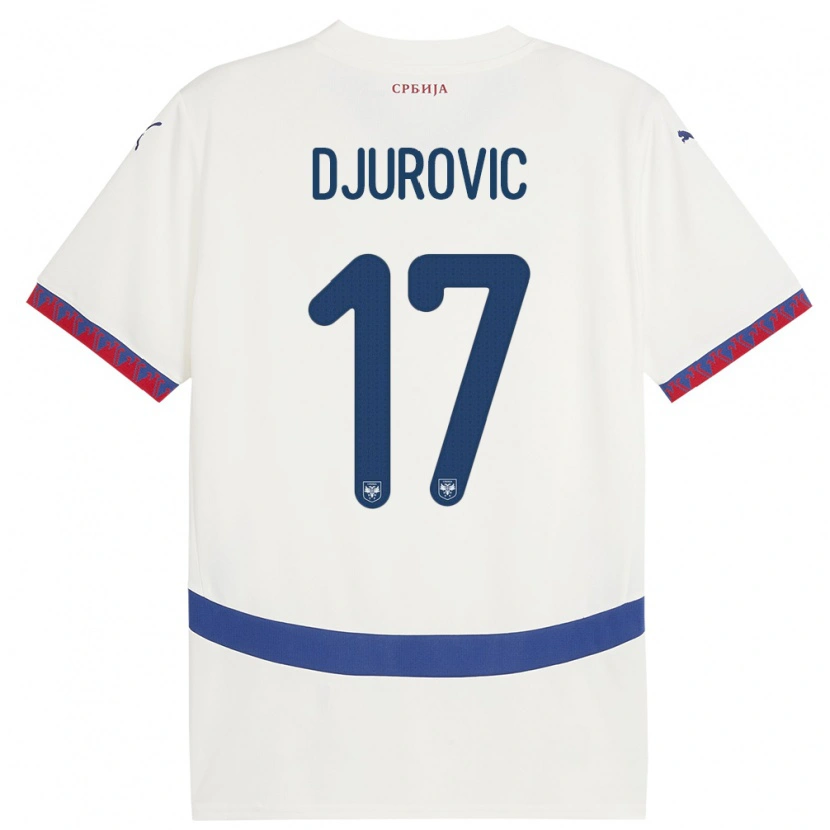 Danxen Men Serbia Stefan Djurovic #17 White Away Jersey 24-26 T-Shirt