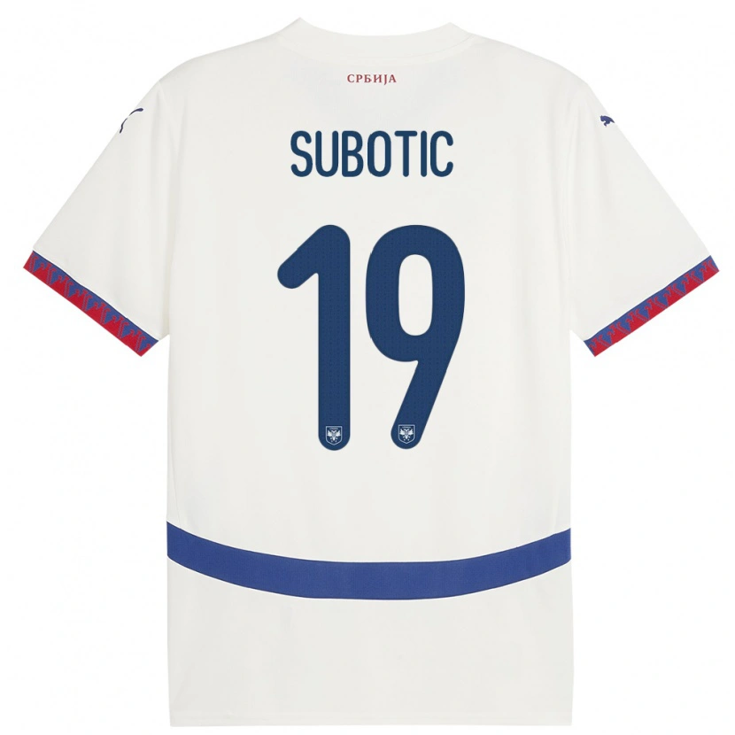 Danxen Men Serbia Vasilije Subotic #19 White Away Jersey 24-26 T-Shirt