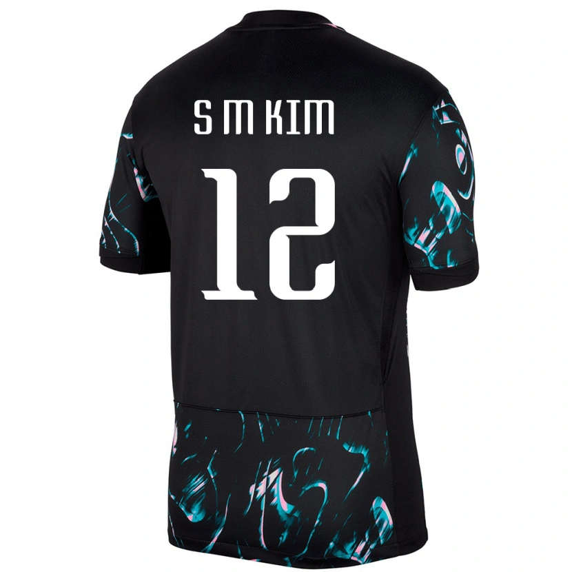 Danxen Men South Korea Kim Seong Mi #12 Black Away Jersey 24-26 T-Shirt