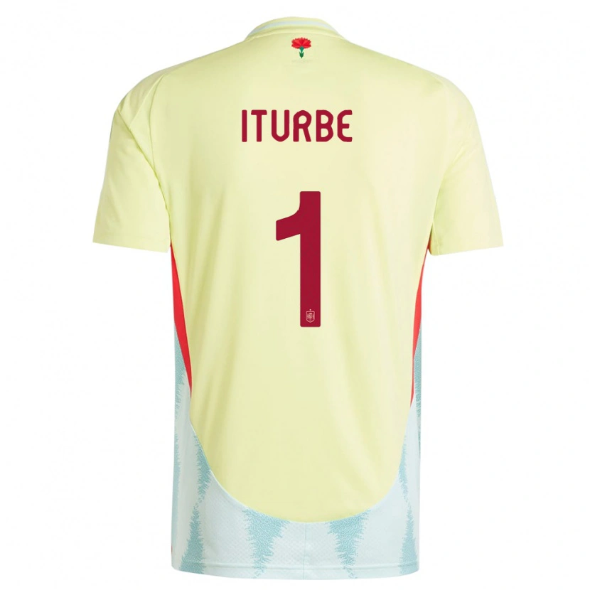 Danxen Men Spain Alejandro Iturbe #1 Yellow Away Jersey 24-26 T-Shirt