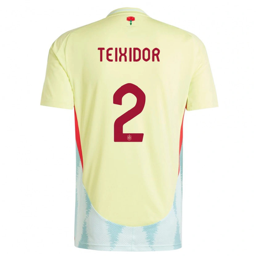 Danxen Men Spain Nil Teixidor #2 Yellow Away Jersey 24-26 T-Shirt