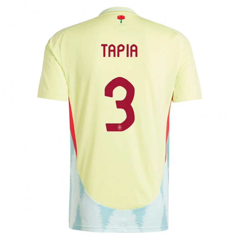 Danxen Men Spain Unai Tapia #3 Yellow Away Jersey 24-26 T-Shirt