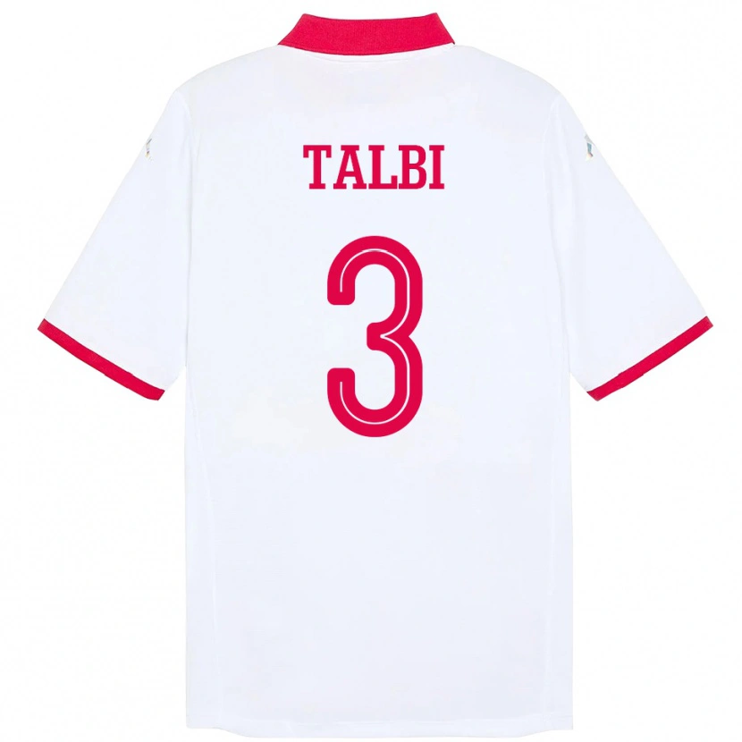 Danxen Men Tunisia Montassar Talbi #3 White Away Jersey 24-26 T-Shirt