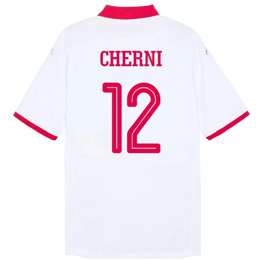 Danxen Men Tunisia Amin Cherni #12 White Away Jersey 24-26 T-Shirt