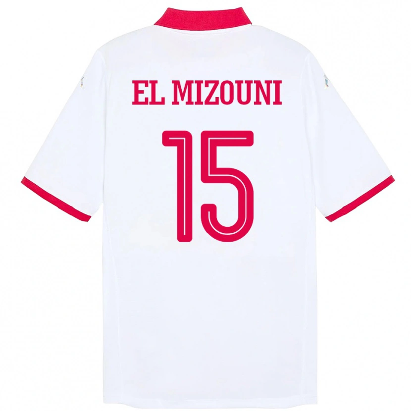 Danxen Men Tunisia Idris El Mizouni #15 White Away Jersey 24-26 T-Shirt