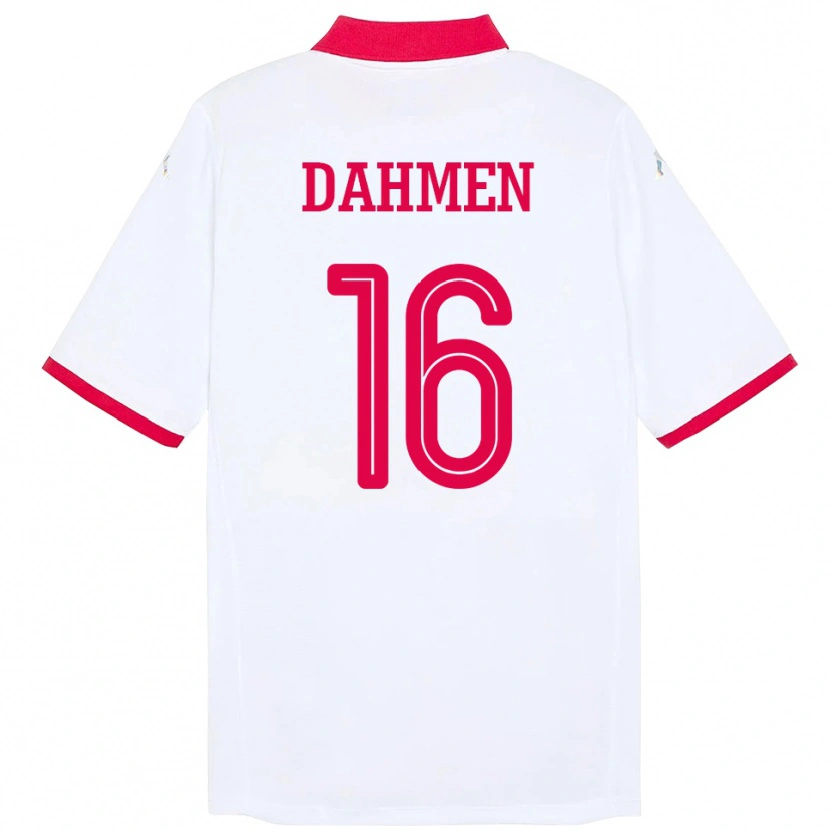 Danxen Men Tunisia Aymen Dahmen #16 White Away Jersey 24-26 T-Shirt