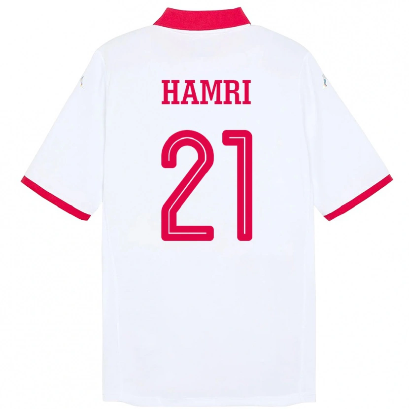 Danxen Men Tunisia Rabii Hamri #21 White Away Jersey 24-26 T-Shirt