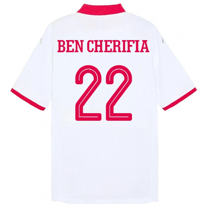 Danxen Men Tunisia Moez Ben Cherifia #22 White Away Jersey 24-26 T-Shirt