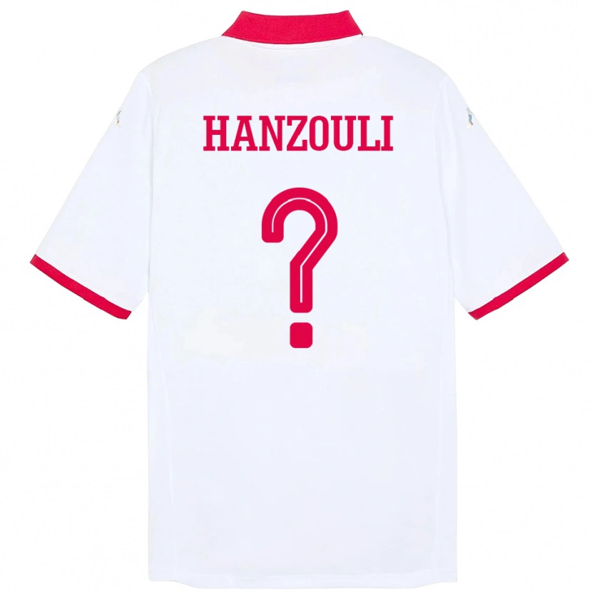 Danxen Men Tunisia Oussema Hanzouli #0 White Away Jersey 24-26 T-Shirt