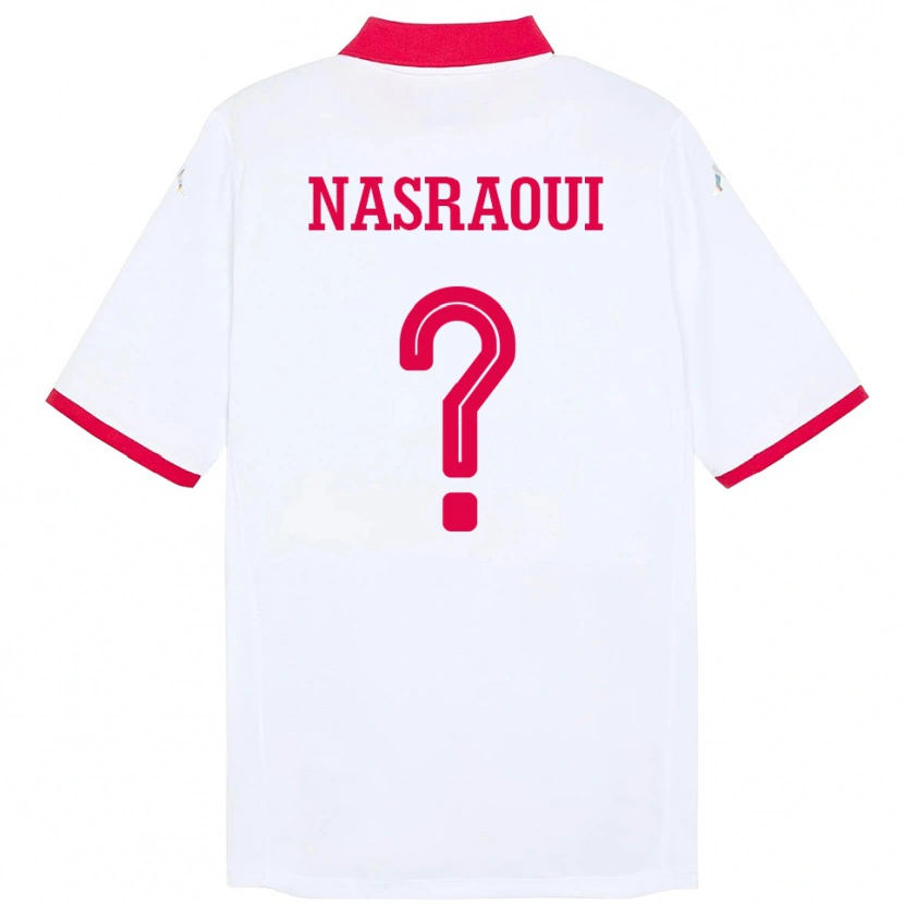 Danxen Men Tunisia Mohamed Nasraoui #0 White Away Jersey 24-26 T-Shirt