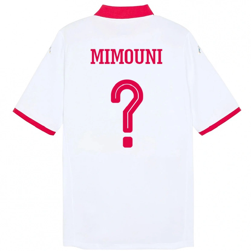 Danxen Men Tunisia Farouk Mimouni #0 White Away Jersey 24-26 T-Shirt