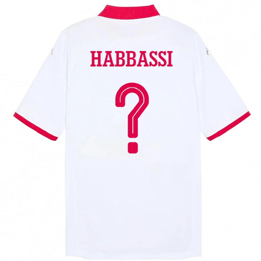 Danxen Men Tunisia Achref Habbassi #0 White Away Jersey 24-26 T-Shirt