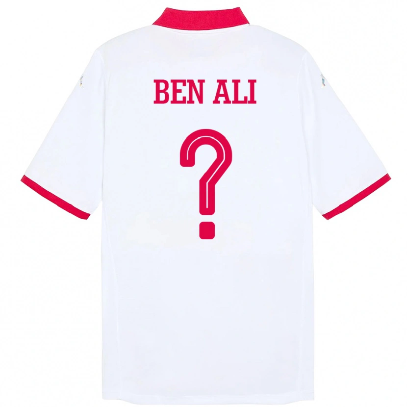 Danxen Men Tunisia Omar Ben Ali #0 White Away Jersey 24-26 T-Shirt