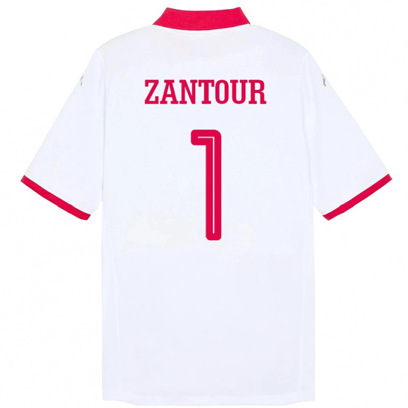 Danxen Men Tunisia Ishak Zantour #1 White Away Jersey 24-26 T-Shirt