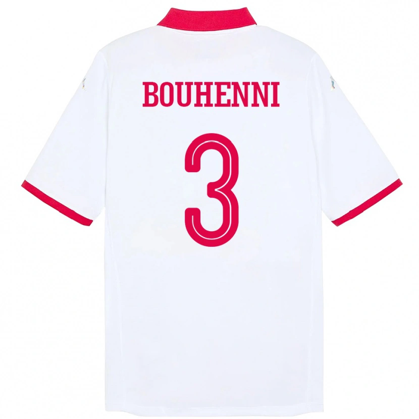 Danxen Men Tunisia Rayen Bouhenni #3 White Away Jersey 24-26 T-Shirt