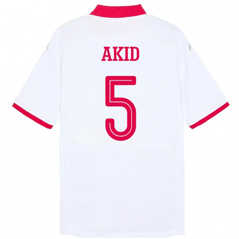 Danxen Men Tunisia Abdessalem Akid #5 White Away Jersey 24-26 T-Shirt