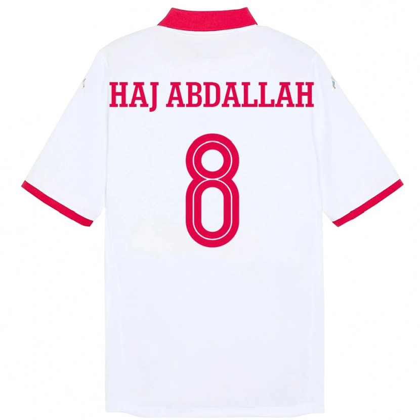 Danxen Men Tunisia Saifedine Haj Abdallah #8 White Away Jersey 24-26 T-Shirt