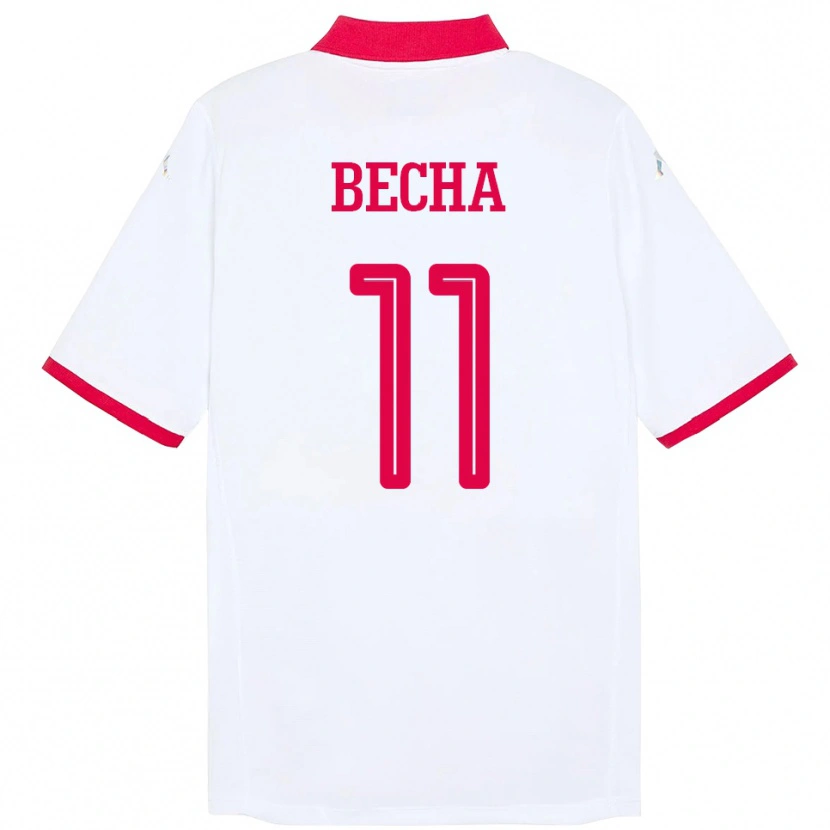 Danxen Men Tunisia Youssef Becha #11 White Away Jersey 24-26 T-Shirt