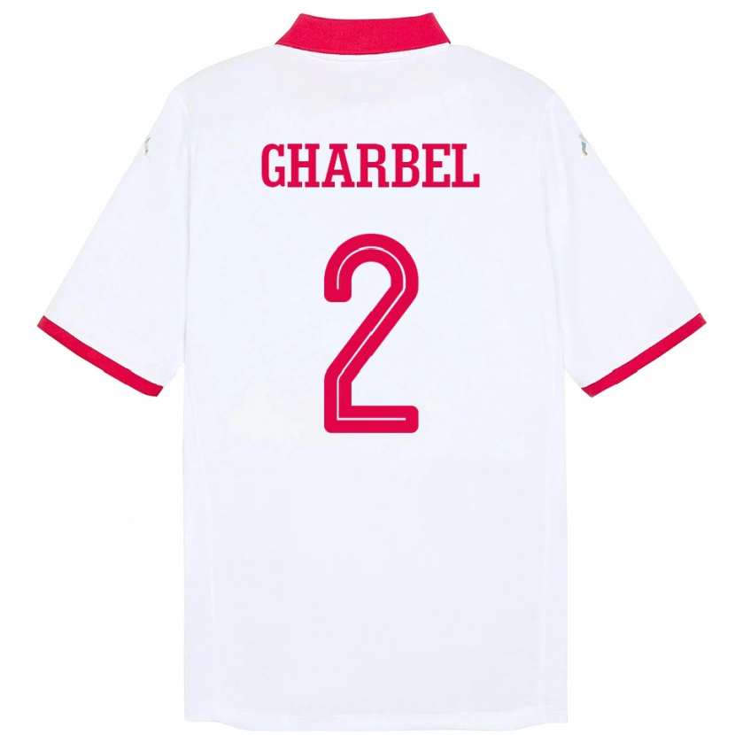 Danxen Men Tunisia Mahmoud Gharbel #2 White Away Jersey 24-26 T-Shirt