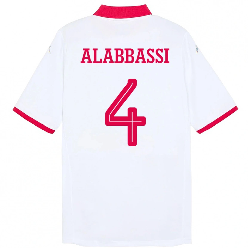 Danxen Men Tunisia Chaima Alabbassi #4 White Away Jersey 24-26 T-Shirt