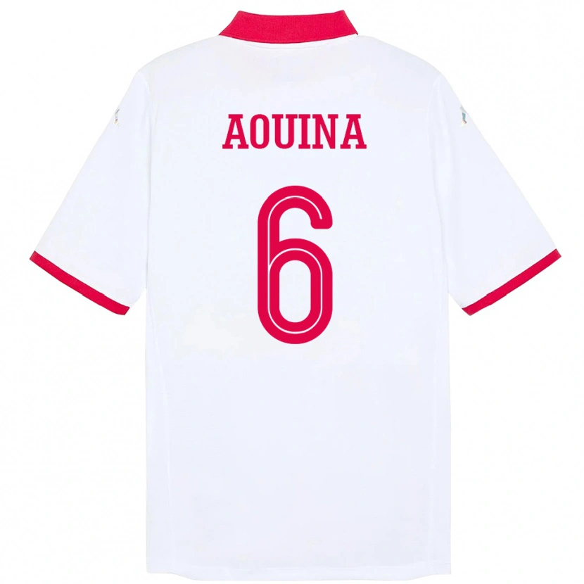 Danxen Men Tunisia Rania Aouina #6 White Away Jersey 24-26 T-Shirt