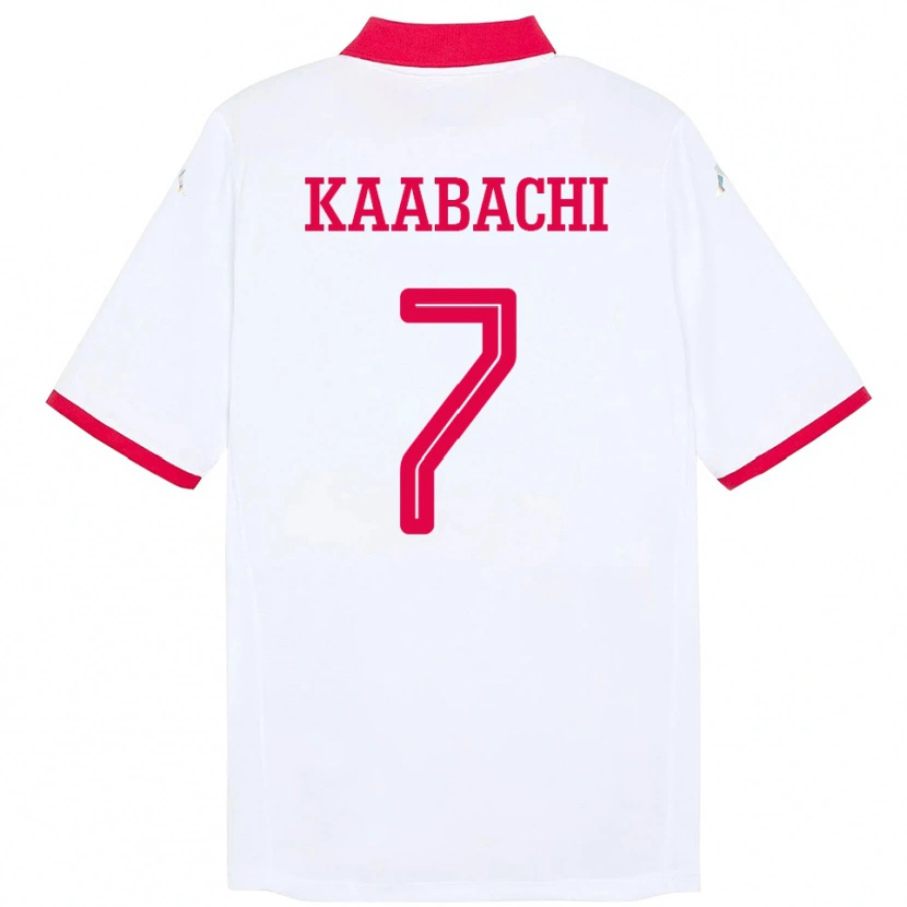 Danxen Men Tunisia Ella Kaabachi #7 White Away Jersey 24-26 T-Shirt