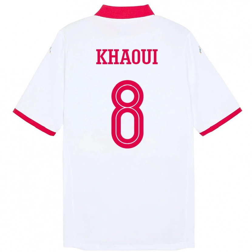 Danxen Men Tunisia Saif Eddine Khaoui #8 White Away Jersey 24-26 T-Shirt