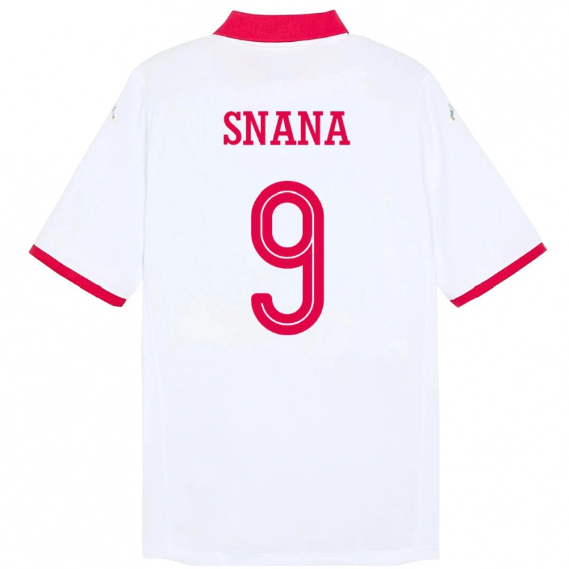 Danxen Men Tunisia Youssef Snana #9 White Away Jersey 24-26 T-Shirt