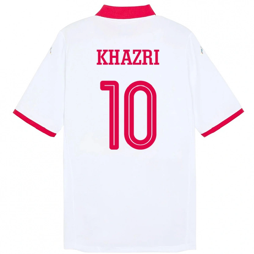 Danxen Men Tunisia Wahbi Khazri #10 White Away Jersey 24-26 T-Shirt