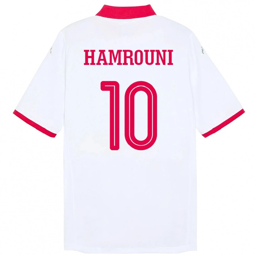 Danxen Men Tunisia Rayen Hamrouni #10 White Away Jersey 24-26 T-Shirt