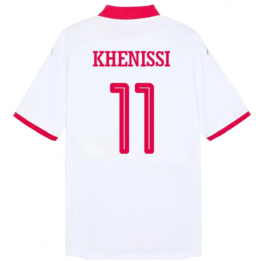 Danxen Men Tunisia Taha Yassine Khenissi #11 White Away Jersey 24-26 T-Shirt