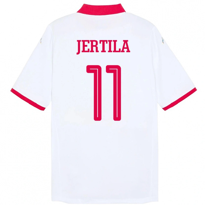 Danxen Men Tunisia Hedi Jertila #11 White Away Jersey 24-26 T-Shirt