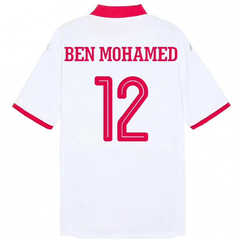 Danxen Men Tunisia Ibtissem Ben Mohamed #12 White Away Jersey 24-26 T-Shirt