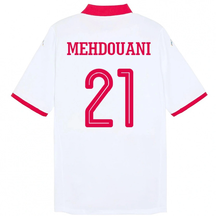 Danxen Men Tunisia Firas Mehdouani #21 White Away Jersey 24-26 T-Shirt