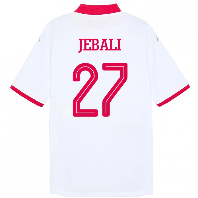 Danxen Men Tunisia Issam Jebali #27 White Away Jersey 24-26 T-Shirt