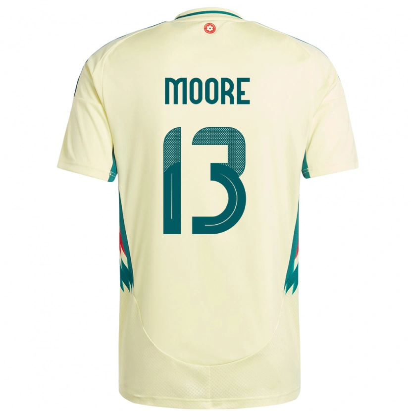 Danxen Men Wales Kieffer Moore #13 Beige Yellow Away Jersey 24-26 T-Shirt