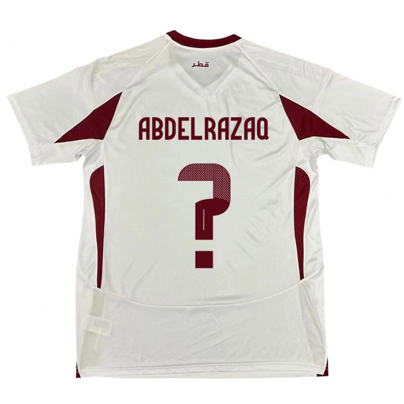 Danxen Men Qatar Yussef Abdelrazaq #0 White Away Jersey 24-26 T-Shirt