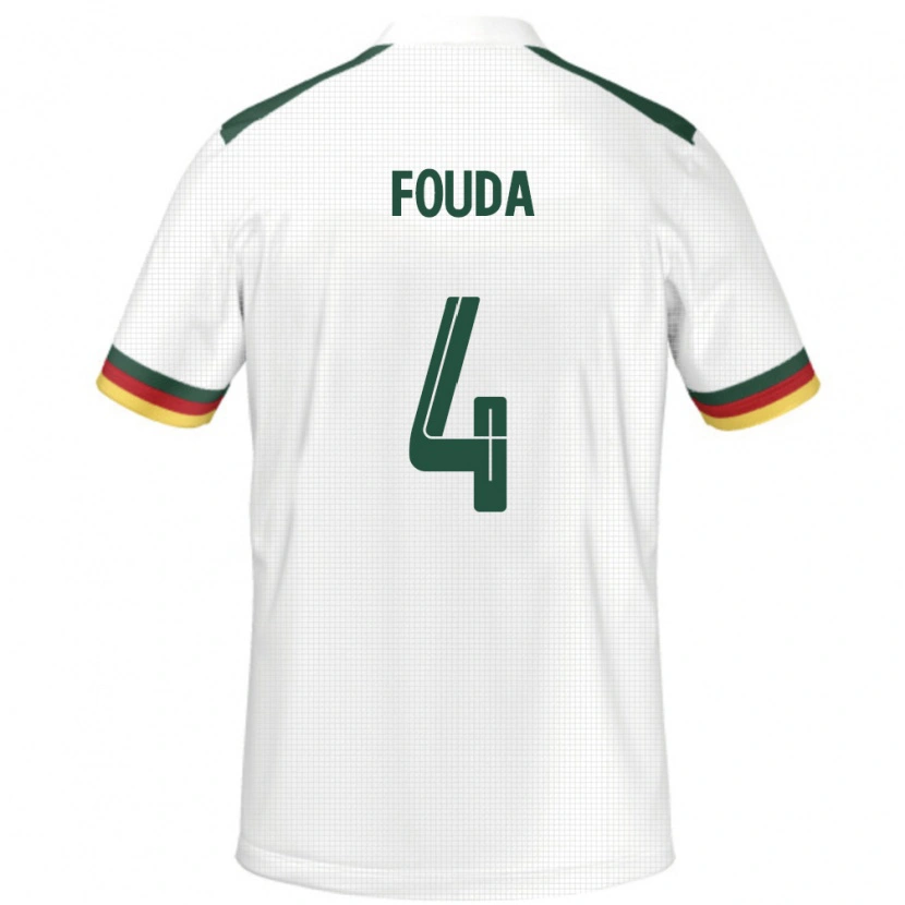 Danxen Men Cameroon Junior Fouda #4 White Away Jersey 24-26 T-Shirt