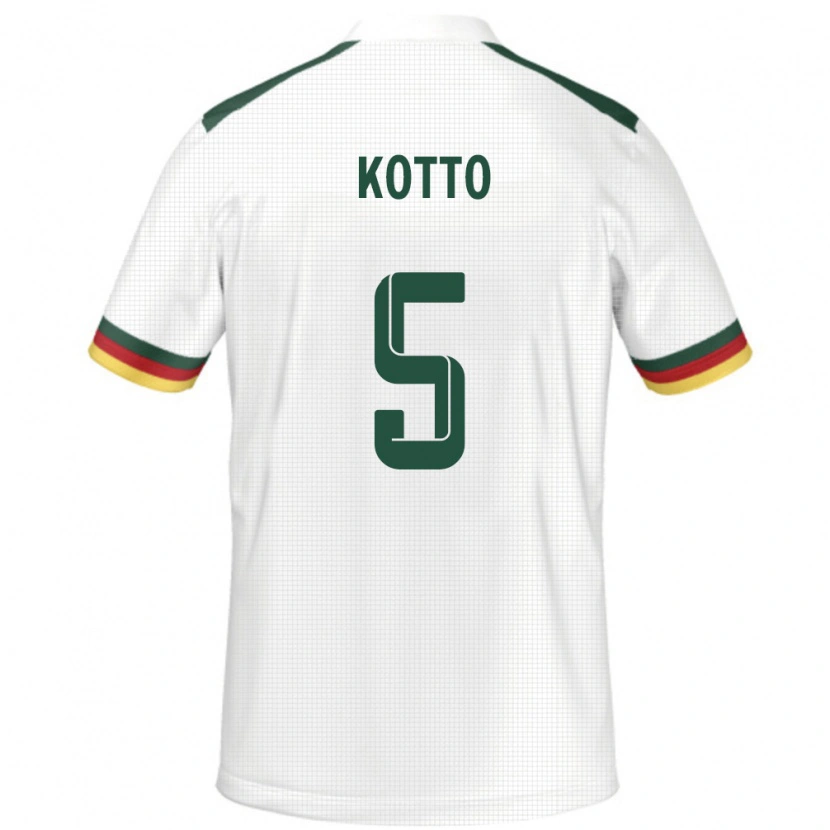 Danxen Men Cameroon Samuel Kotto #5 White Away Jersey 24-26 T-Shirt