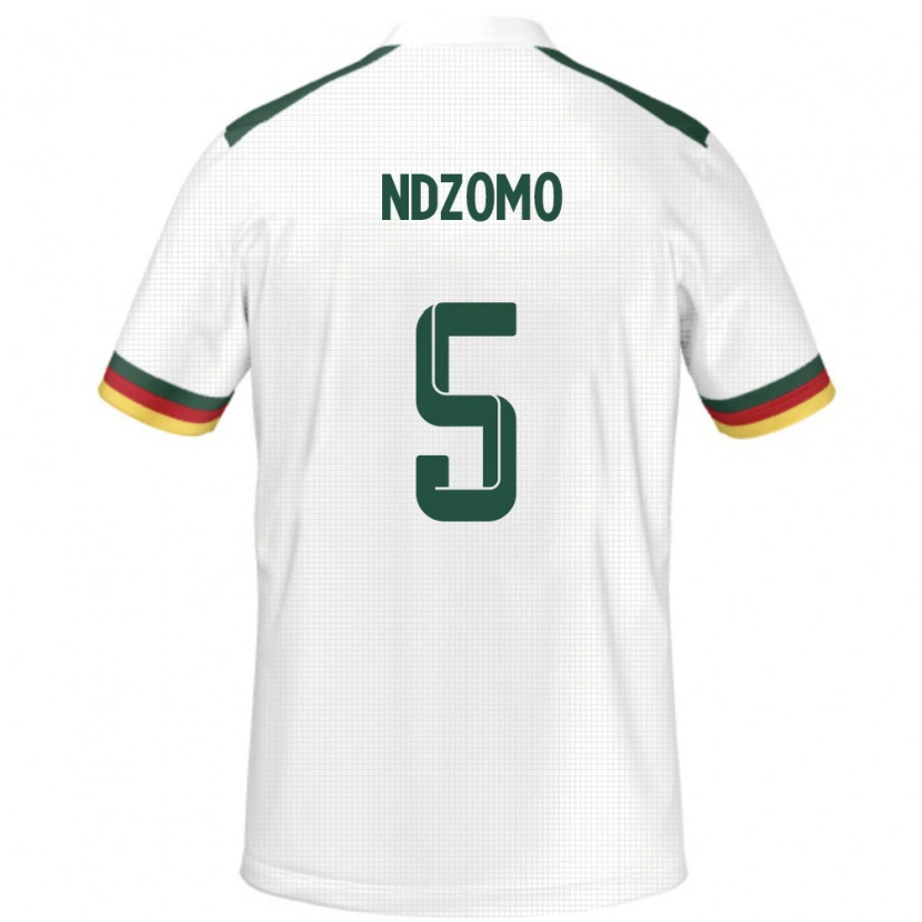 Danxen Men Cameroon Barnabe Ndzomo #5 White Away Jersey 24-26 T-Shirt