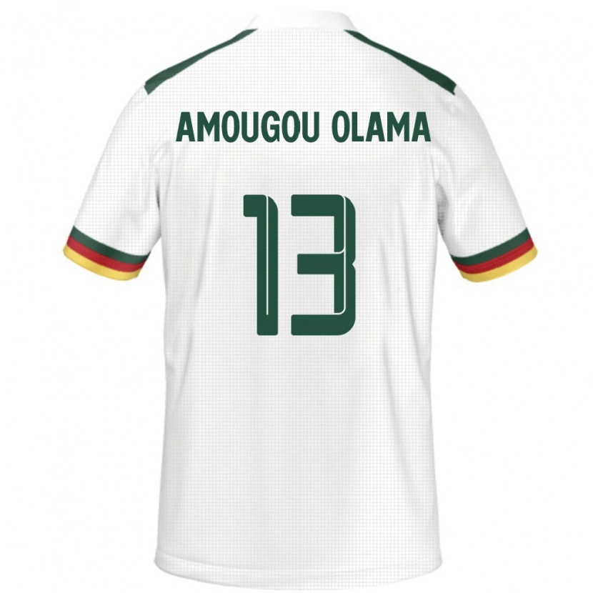 Danxen Men Cameroon Maurel Amougou Olama #13 White Away Jersey 24-26 T-Shirt