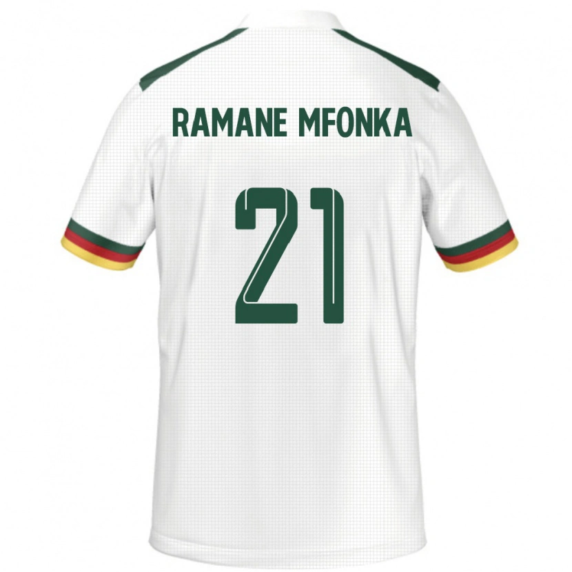 Danxen Men Cameroon Abdel Ramane Mfonka #21 White Away Jersey 24-26 T-Shirt